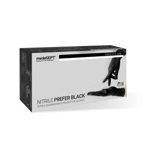 MEDASEPT Rękawiczki nitrylowe NITRILE PREFER BLACK 100 sztuk